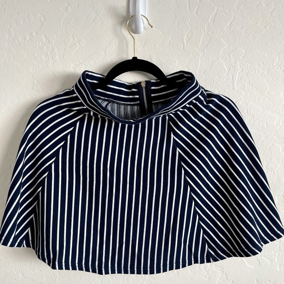 Navy Blue Stripped Skirt - Picture 2 of 5